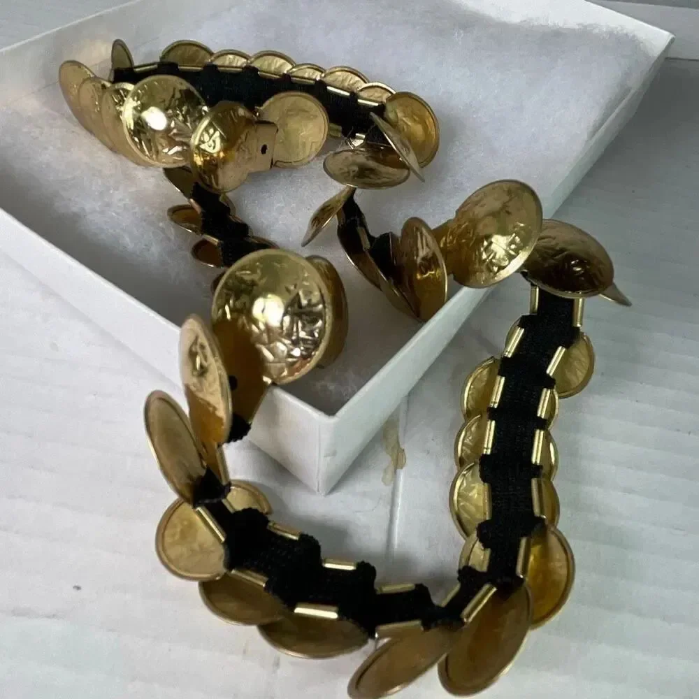 VTG coin belt stretch gold colored.